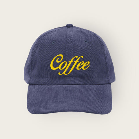 Coffee Embroidery Corduroy Cap